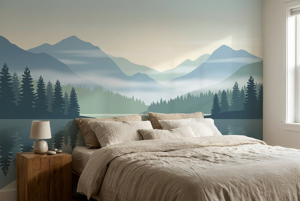 Papier peint mural Lac de Montagne au Matin