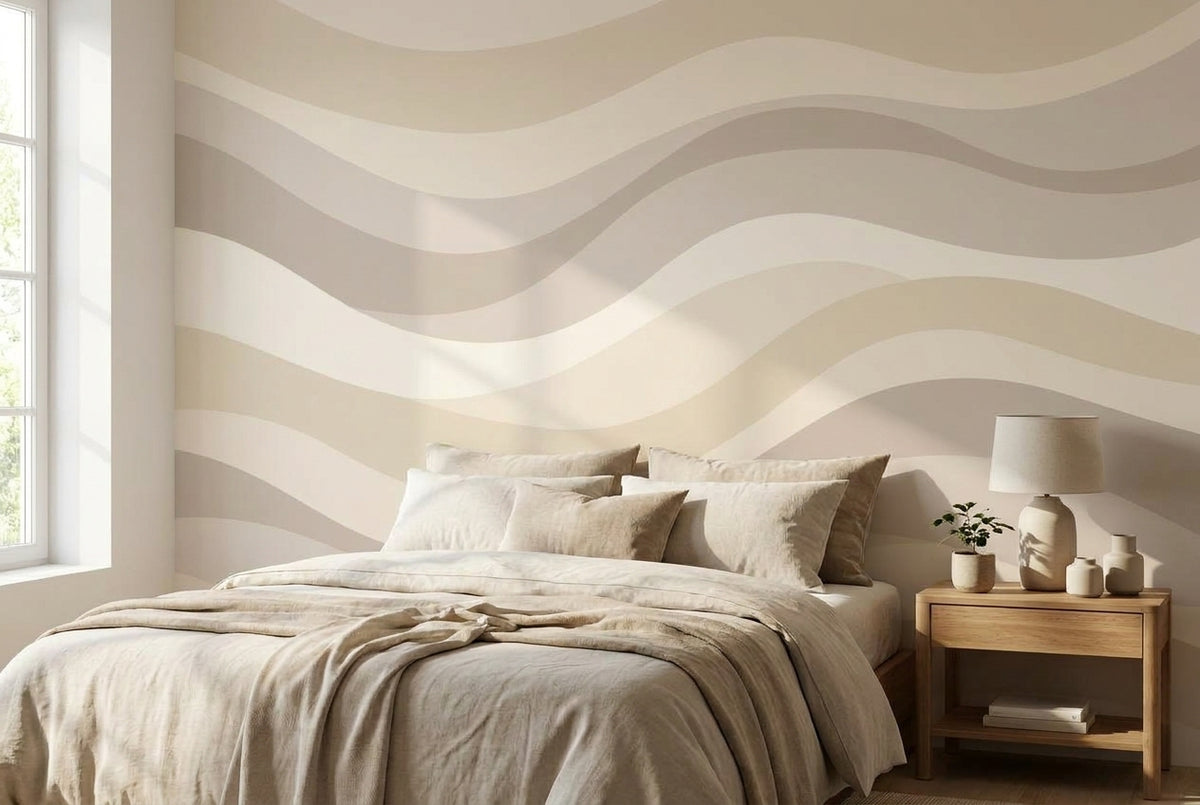 Papier peint mural Vaguelettes Beiges