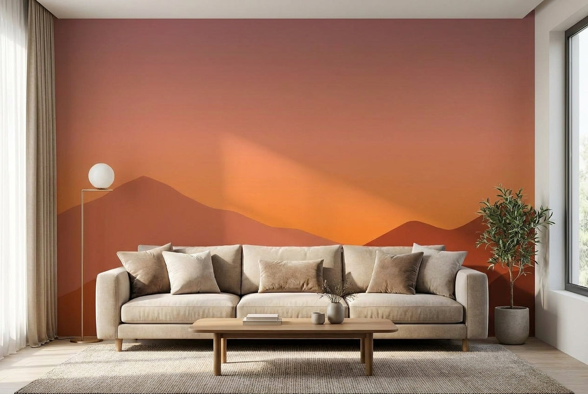 Papier peint mural Sommets Terracotta au Coucher du Soleil