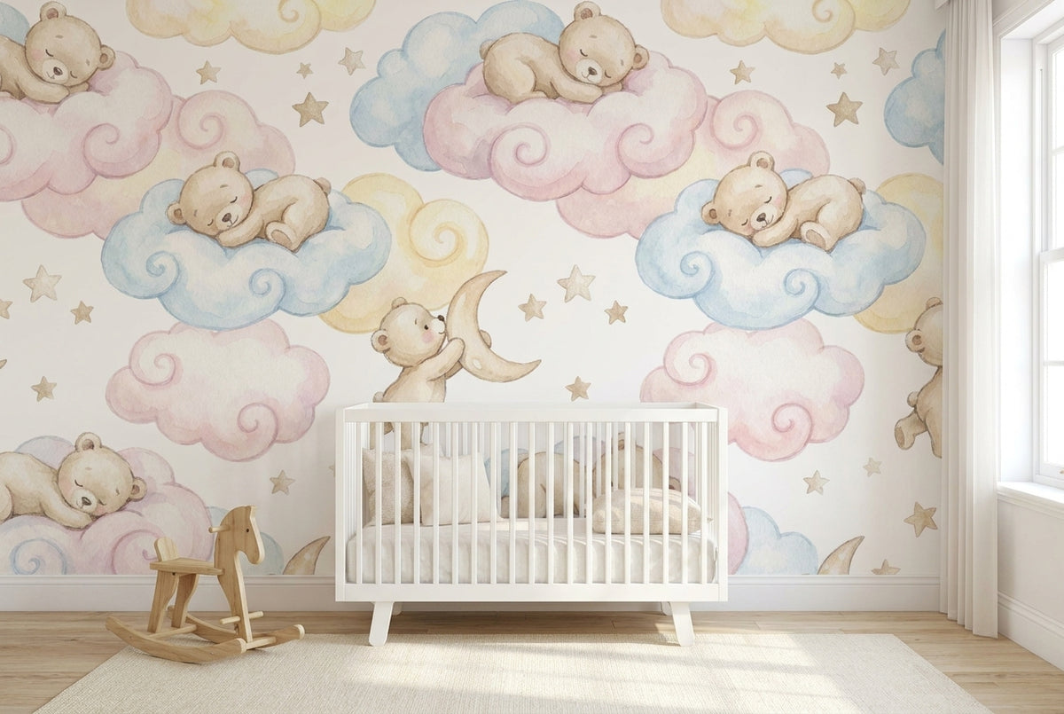 Papier peint mural Oursons sur des Nuages