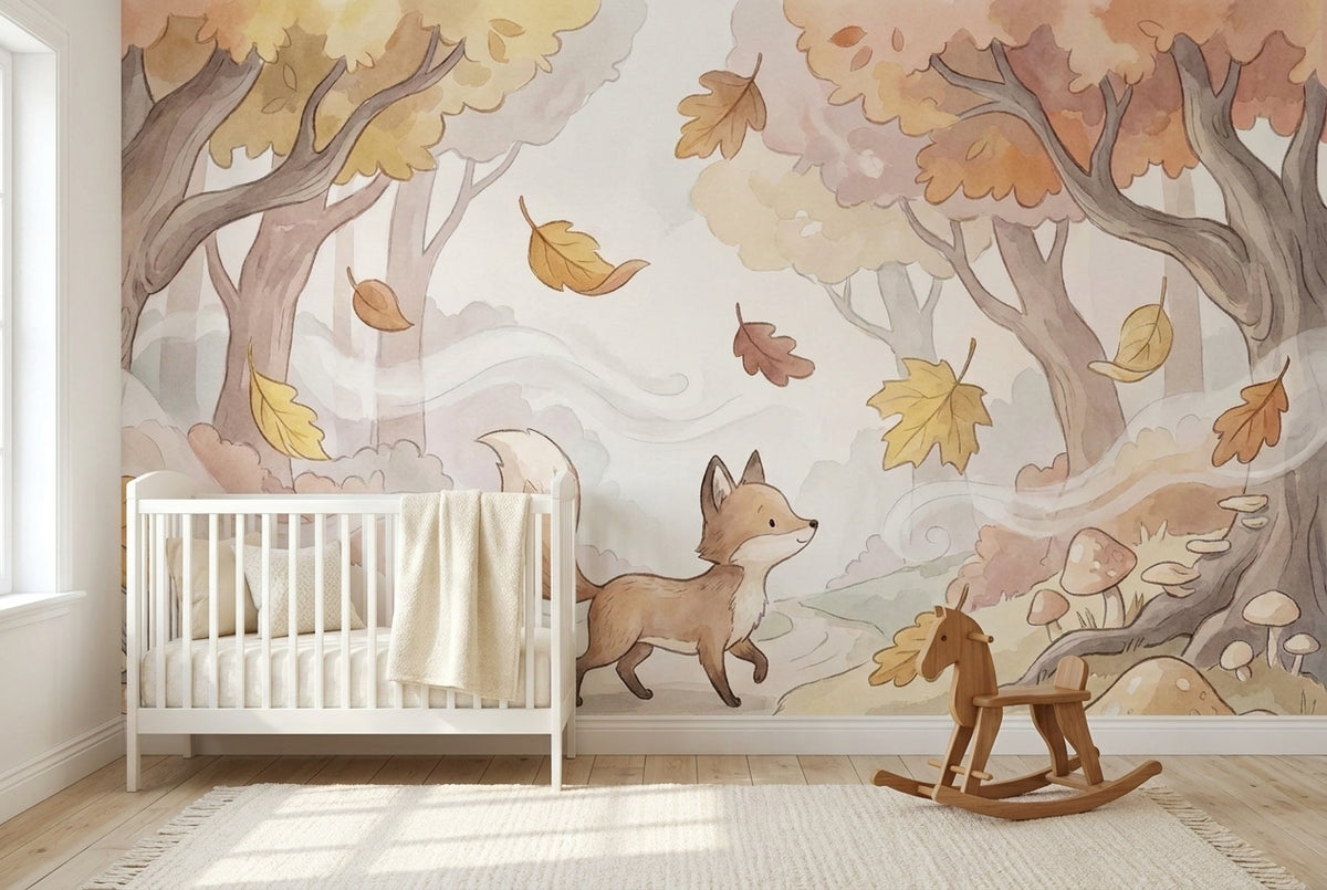 Papier peint mural Renard de la Forêt d'Automne