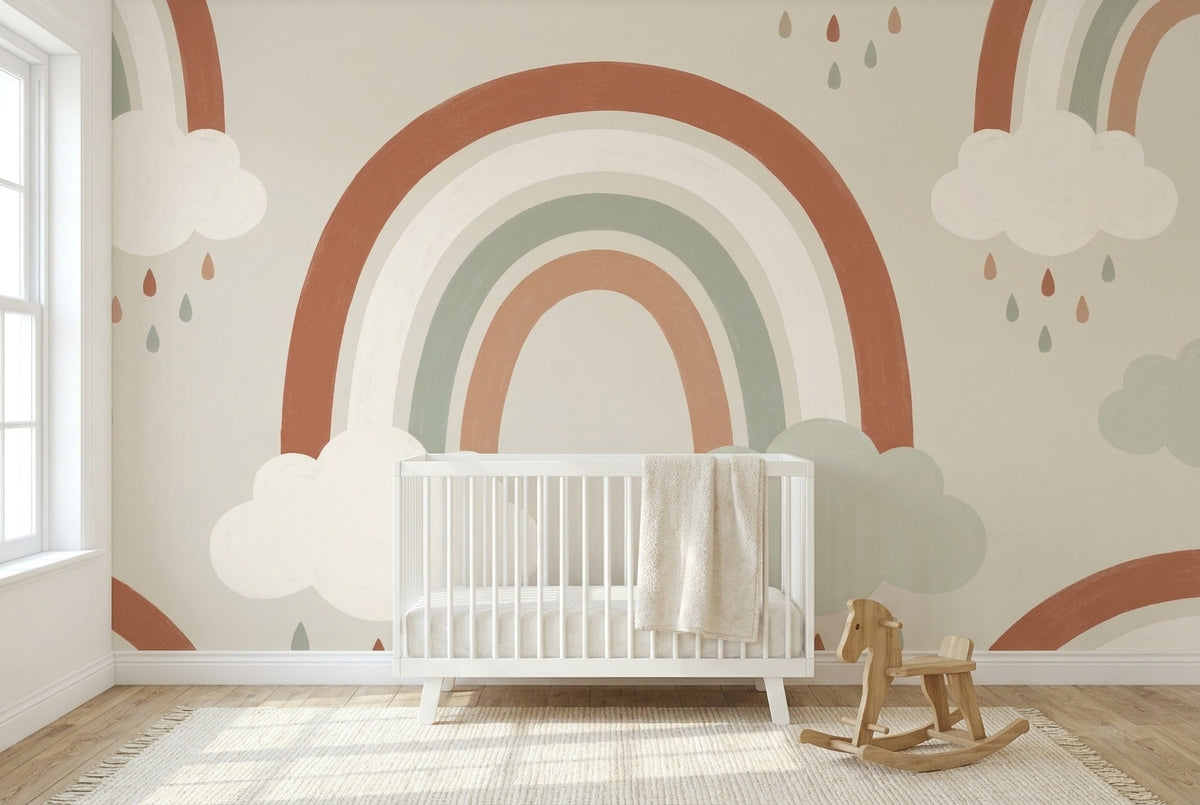 Papier peint mural Arc-en-ciel Boho et Pluie Douce