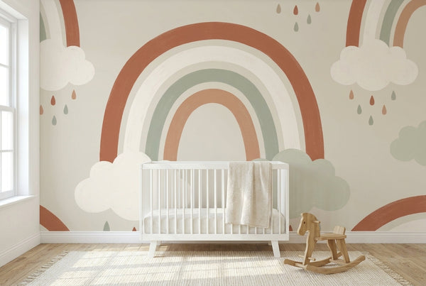 Papier peint mural Arc-en-ciel Boho et Pluie Douce