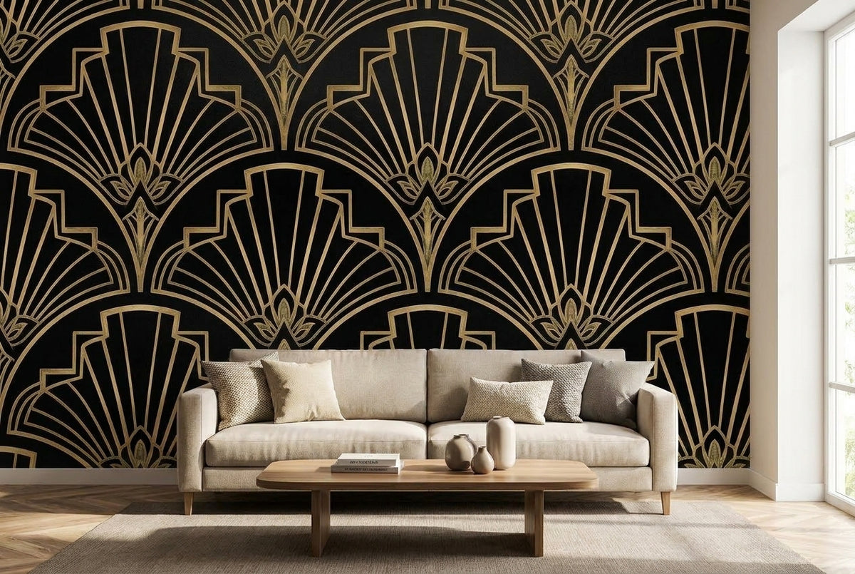 Papier peint mural Éclat Déco Noir et Or