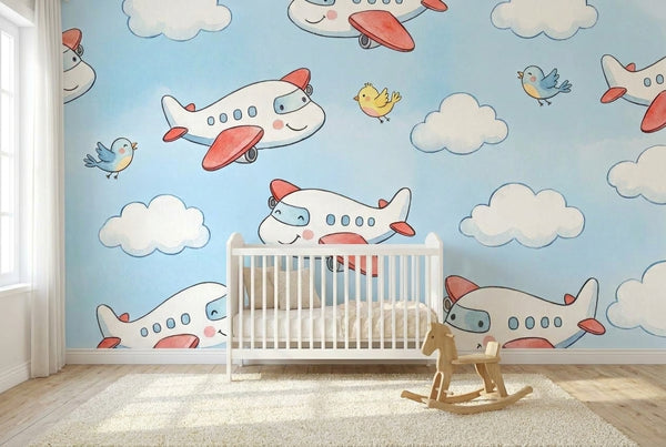 Papier peint mural Petits Avions dans les Nuages