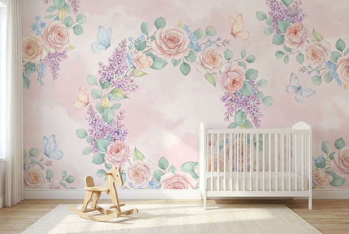 Papier peint mural Couronne Florale de Princesse