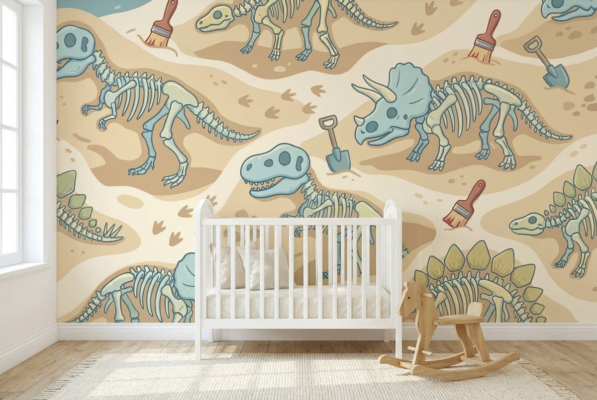 Papier peint mural Dinosaures Fouilles Archéo