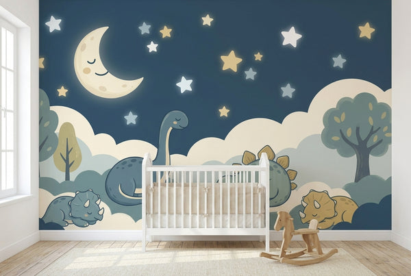 Papier peint mural Dinosaures Nuit Étoilée