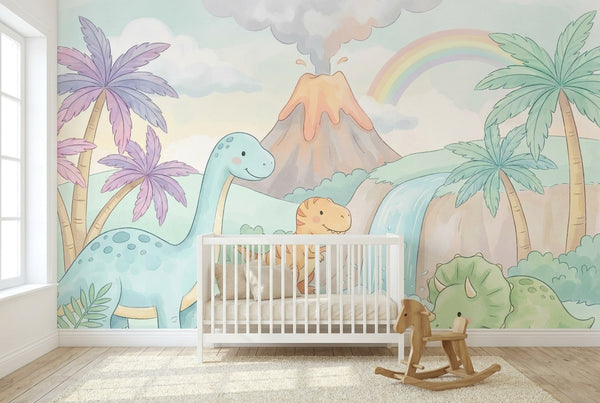 Papier peint mural Paradis Préhistorique Pastel
