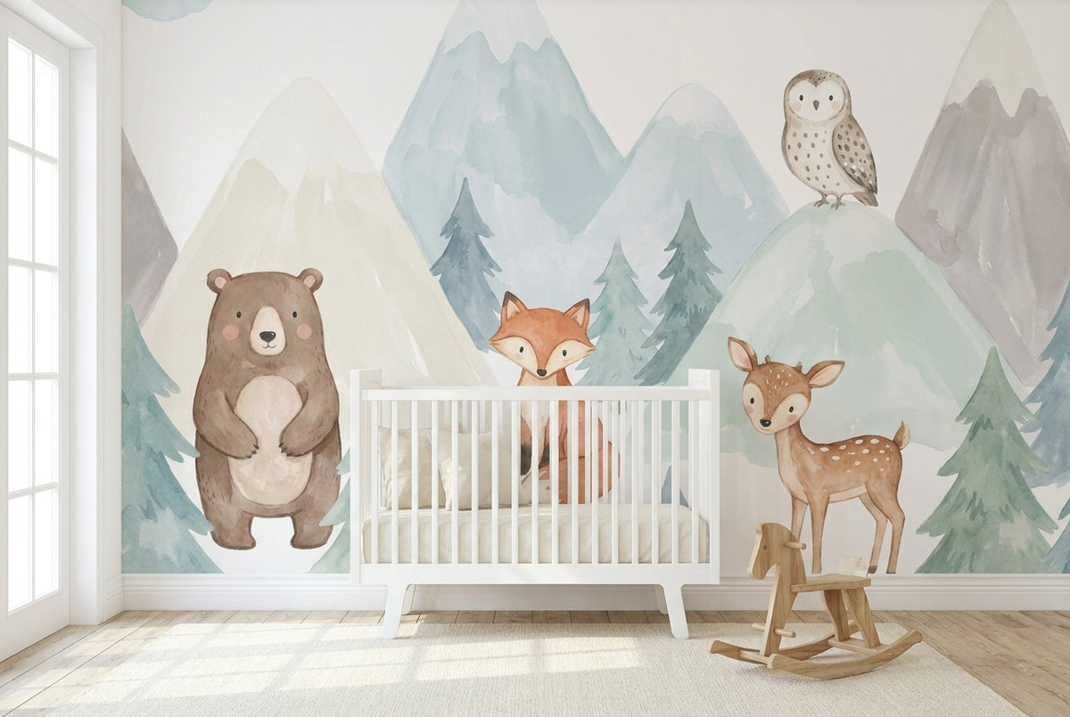 Papier peint mural Animaux de la Forêt Scandinave