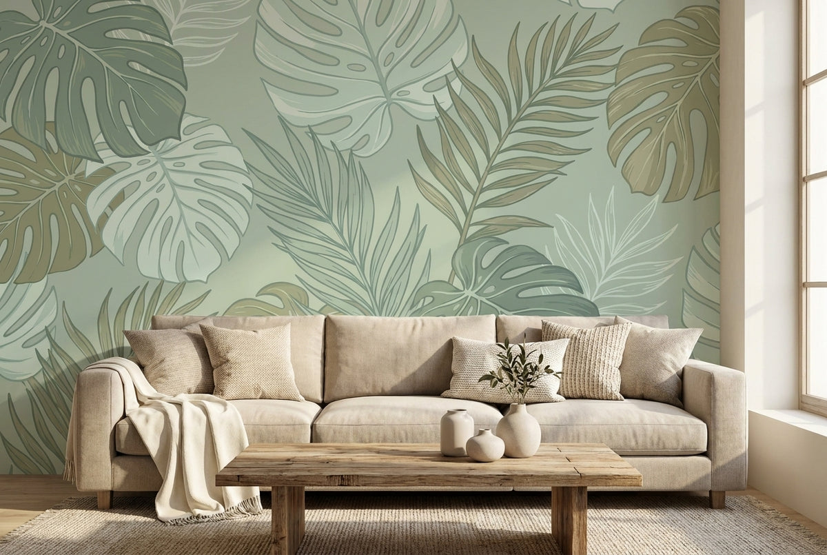 Papier peint mural Jungle Vert de Gris