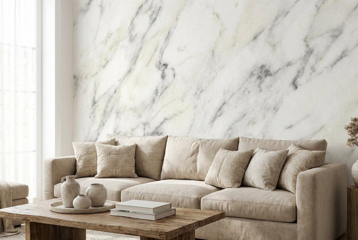 Papier peint mural Marbre Blanc de Carrare