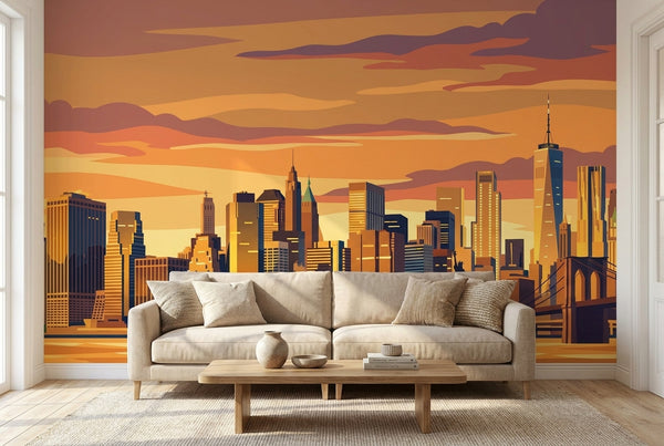 Papier peint mural New York au Coucher du Soleil