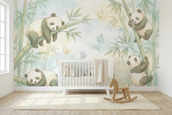 Papier peint mural Pandas de la Forêt de Bambous