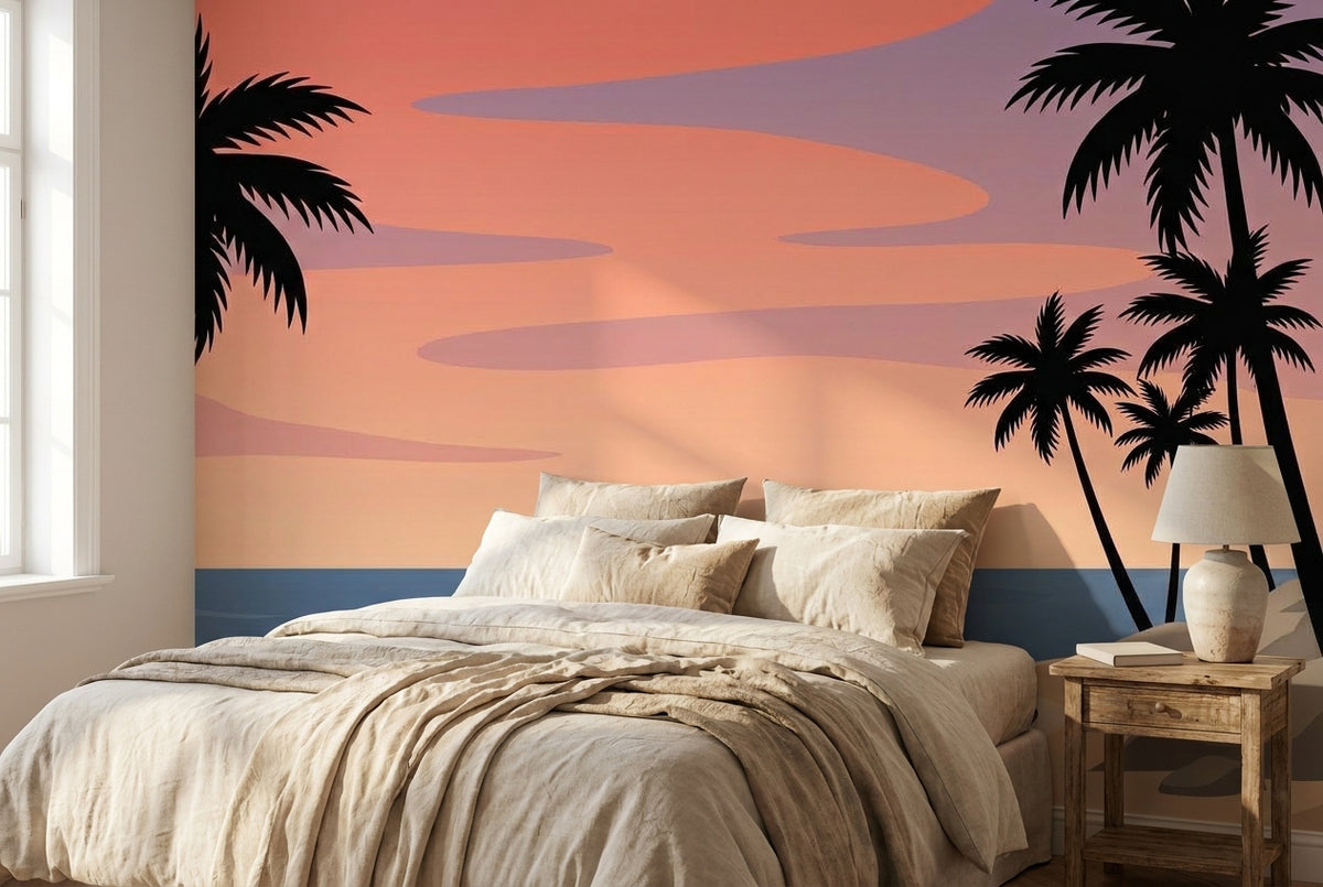 Papier peint mural Plage au Coucher du Soleil
