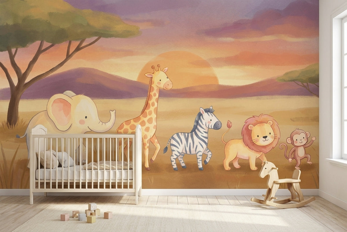 Papier peint mural Safari des Animaux de la Savane