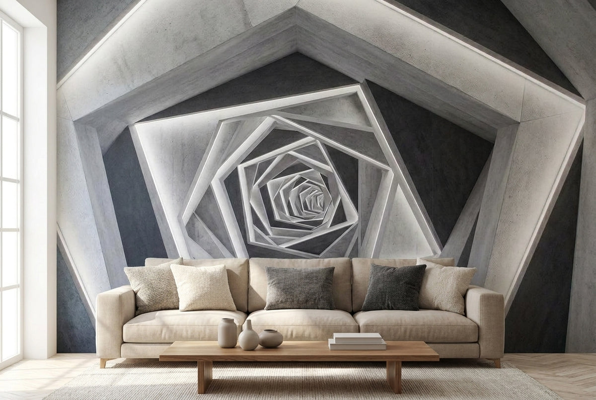 Papier peint mural Tunnel Géométrique 3D