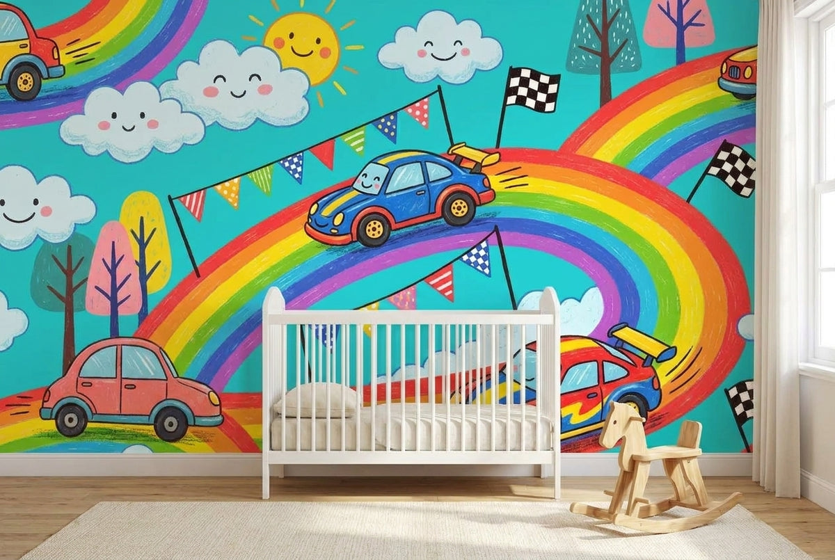 Papier peint mural Voitures de Course en Fête